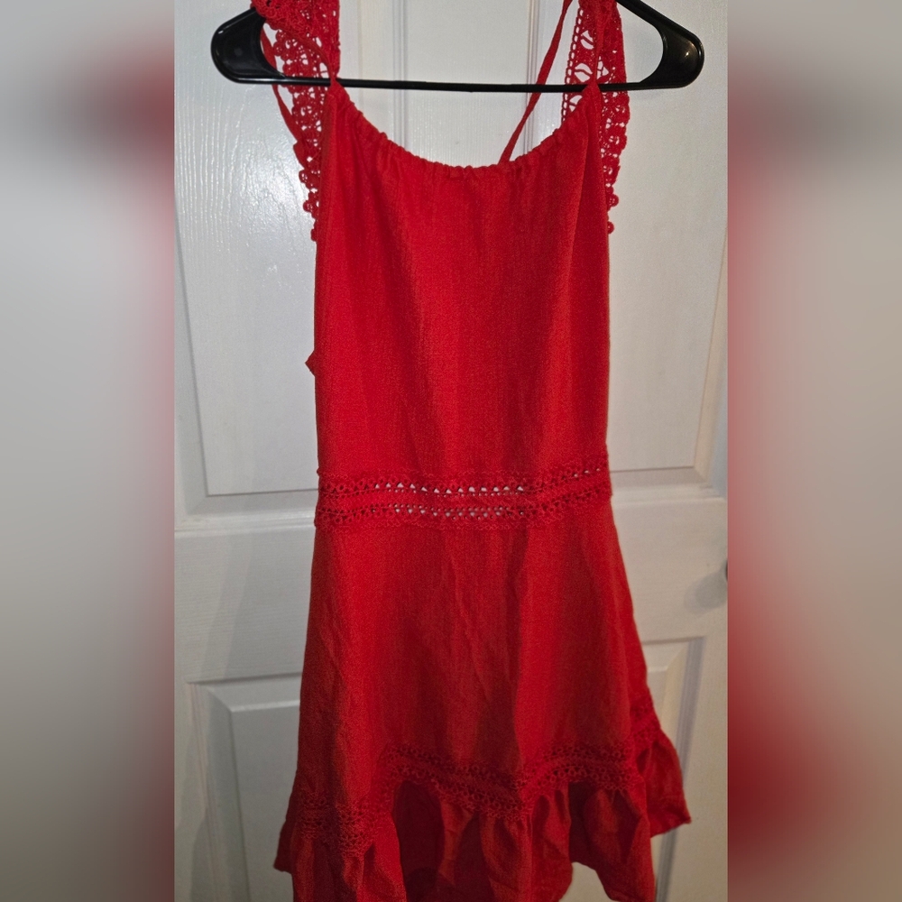 SHEIN  Women's Large Vibrant Red Lace Dress. Backless. New Super Cute